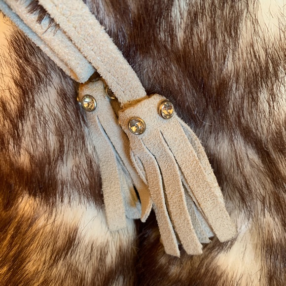 Victorias Secret vintage Colin Stuart Yeti fur boot suede trim . White and brown - Picture 6 of 8